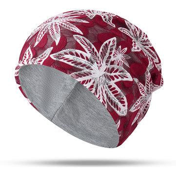 Bonnet respirant en coton avec fleurs en dentelle