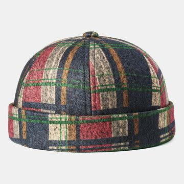 Casquette crâne sans bretelles multicolore à carreaux Soft en feutre
