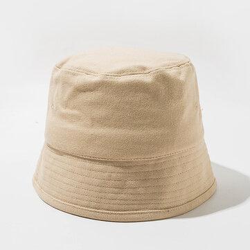 Chapeaux de seau unisexe en coton de couleur unie