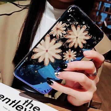 Étui de téléphone en gel de silice de style fleur vintage