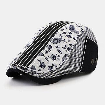Patchwork Couleur Personnalité Casual Visor Beret Hat Casquettes plates