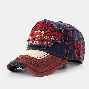 Eagle Casquette de baseball à motif de lettre brodée Casquette en détresse lavée par broderie
