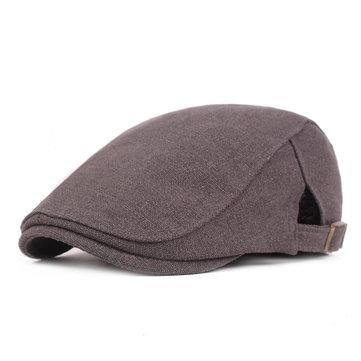 Béret en coton lavé à carreaux chapeau rétro chapeau de journal ajustable