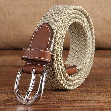 95CM Ceinture Décontracté Extensible Toile Tressée Avec Boucle Ceinture Pour Voyage Extérieur