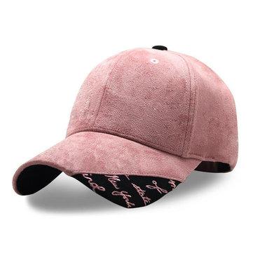 Casquette de baseball patchwork en peau de daim