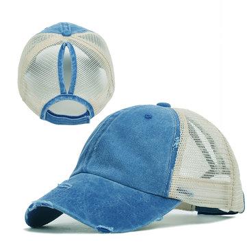 Casquette de baseball en tissu lavé couleur unie respirante rétro