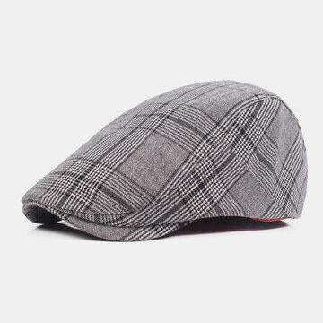 Coton Casual Stripe Pattern Thin Sunscreen Visor Forward Hat Beret Hat Flat Caps