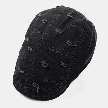 Chapeau haut plat de mode de couleur unie trou sur béret décontracté