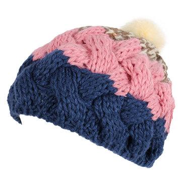 Fourrure de lapin tricoté balle plate bonnet chapeau béret laine élastique réglable bonnet
