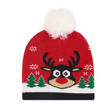 Bonnet Jacquard tricoté de Noël Bonnets chauds unisexe