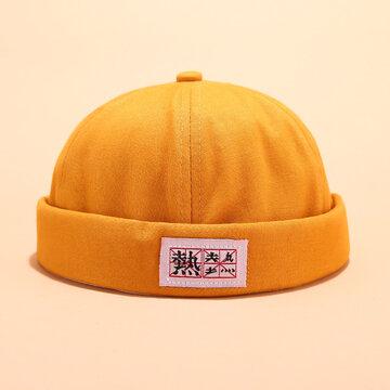 Crâne En Coton De Couleur Unie Avec Lettres Chinoises