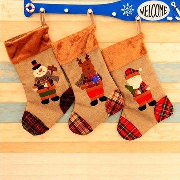 Burlap Christmas Stocking Christmas Gift Bag