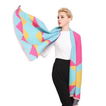 LYZA Women Shawl Oversized Reversible Fleece Winter Warm Silk Scarves Plaid Scarf Cape
