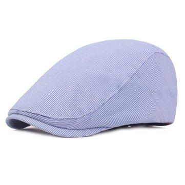 Béret en coton à rayures fines