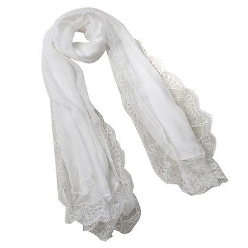 Nouveau mousseline de soie dentelle florale crème solaire Soft foulards châle hiver chaud cou foulard foulard