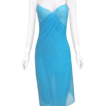 Couleur unie robe de mariée d'été en mousseline de soie couleur unie robe de plage