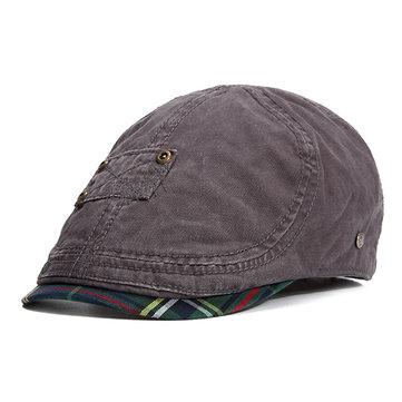 Mens été coton patch casquettes plates printemps Voyage Voyage décontracté Vinatge visor chapeaux béret réglable