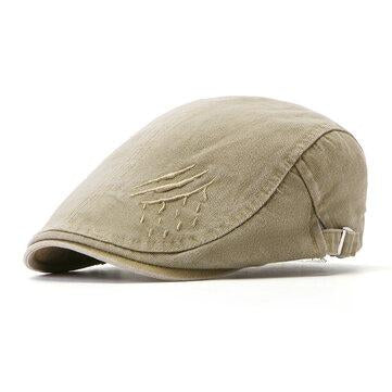 Chapeau de canard béret Vogue en coton avec broderie estivale