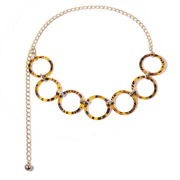 Bijoux transfrontaliers tempérament rétro chaîne de corps léopard géométrique cercle ceinture