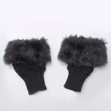Gants en fourrure en fourrure en peau de lapin pour dames