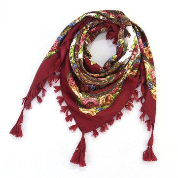 Écharpe de style ethnique de fleurs écran solaire crème chaude châle
