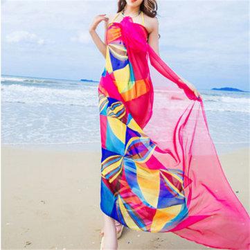 Écharpe oversize en mousseline de soie avec serviette de plage d'été