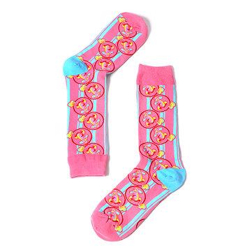 Chaussettes moyennes unisexes en coton en jacquard