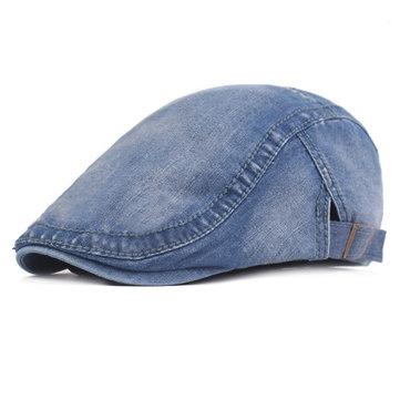 Béret ajustable en coton lavé Cowboy avec couleur unie