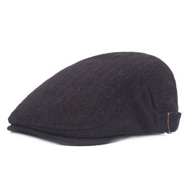 Casquette de béret en laine solide et épaisse