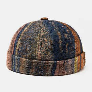 Multicolore crâne casquettes rayé peluche Soft tissu motif ondulé