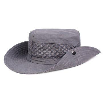 Chapeau de seau à visière en polyester de couleur unie d'été