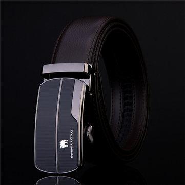 Ceinture de business en cuir véritable de vache à boucle automatique