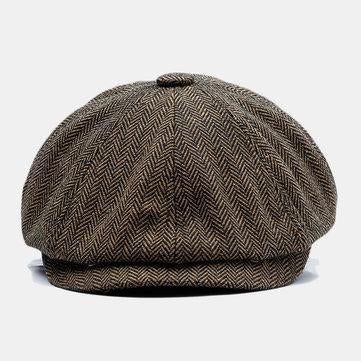 Béret Britannique Classic Casquette octogonale style rétro avec chapeau rétro