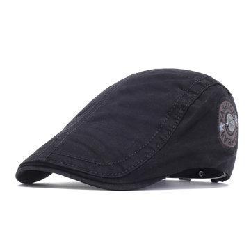 Casquettes Bérets Lettre Vintage Coton Brodé