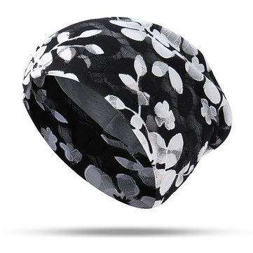 Bonnet respirant en coton avec fleurs en dentelle