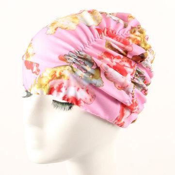 Plus Bonnet de bain fleur plissé taille plissée en tissu