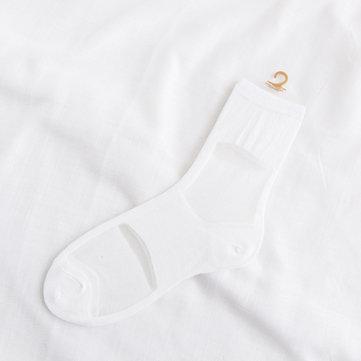 Chaussettes tube ultra-minces respirant patchwork