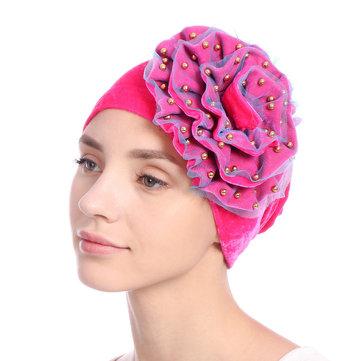 Bonnet de beanies grande fleur a coller