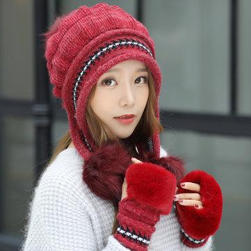 Ensemble d'hiver en bonnet et gant assorti