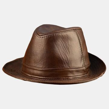 Chapeau en cuir de vachette Jazz Hat Gentleman Cowboy Hat