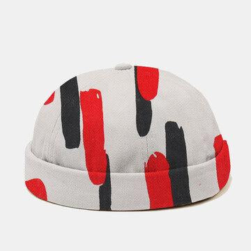 Casquette de crâne de bonnet décontracté à motif de lignes épaisses