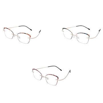 Unisex folding reading glasses with metal half-frame