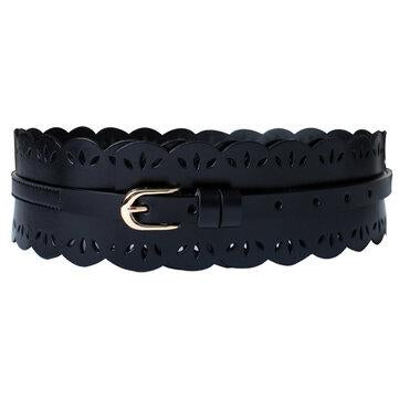 Ceinture de couleur unie style vogue boucle
