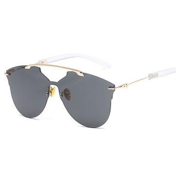 Lunettes de Soleil Décontractées Mince à La Mode avec Monture en Métal Anti-UV HD pour Extérieur