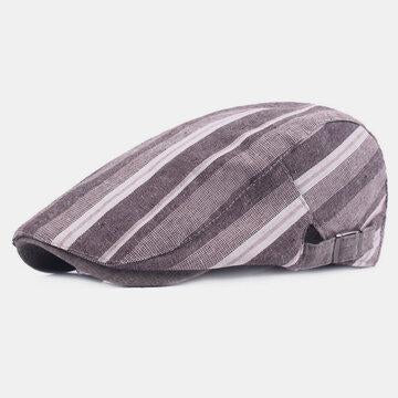 Chapeau décontracté rayé en béret de coton Colorful Chapeau de soleil rayé