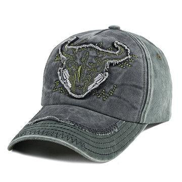 Broderie extérieure personnalisée bordure délavée Denim casquette de baseball chapeau pare-soleil