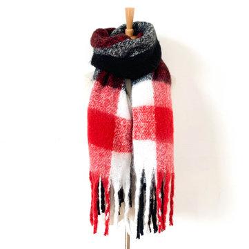 Nouveau cercle châle mot écharpe rugueux Mme Thick Tassel Scarf Shawl