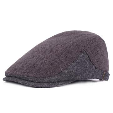 Casquette de béret en laine solide et épaisse