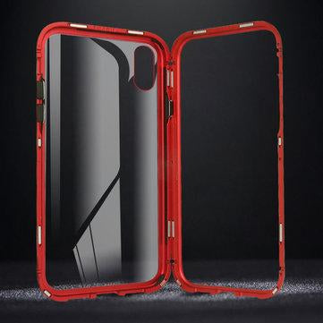 Étui de téléphone pour iPhone avec cadre en verre transparent et métal à cadre unique