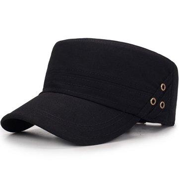 Casquette plate de couleur unie en coton Vogue